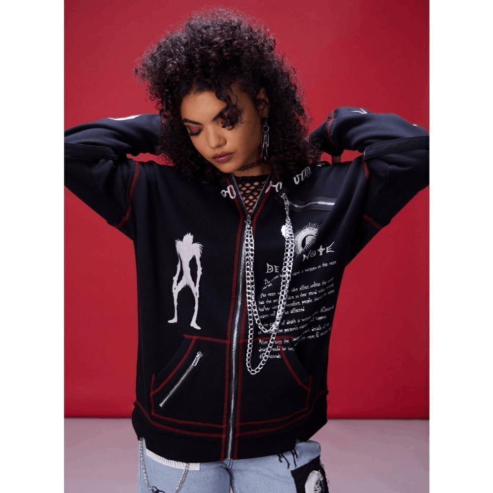 Death Note Emo Punk Anime Manga Hardware Girls Oversized Hoodie XS, S, M, L, XXL
